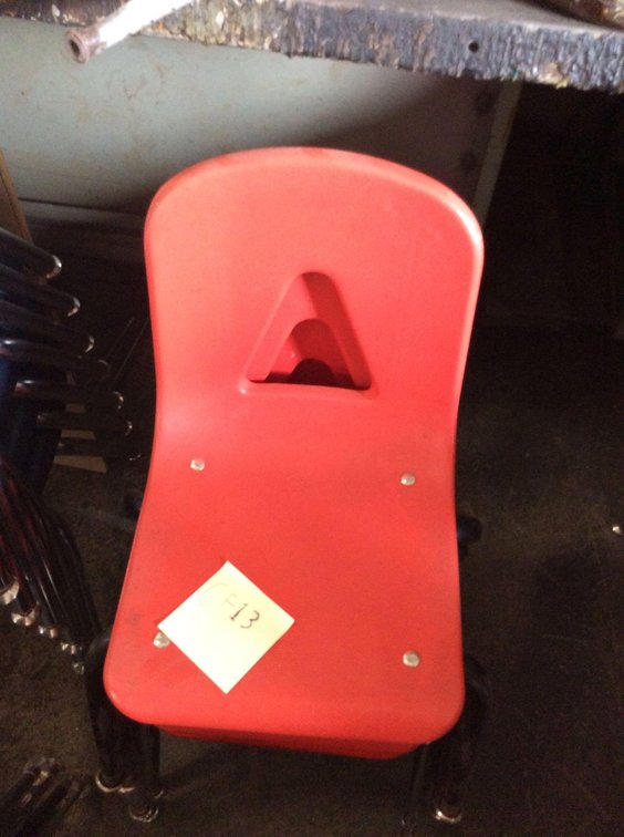 (CF13) (4) RED PRE SCHOOL CHAIRS