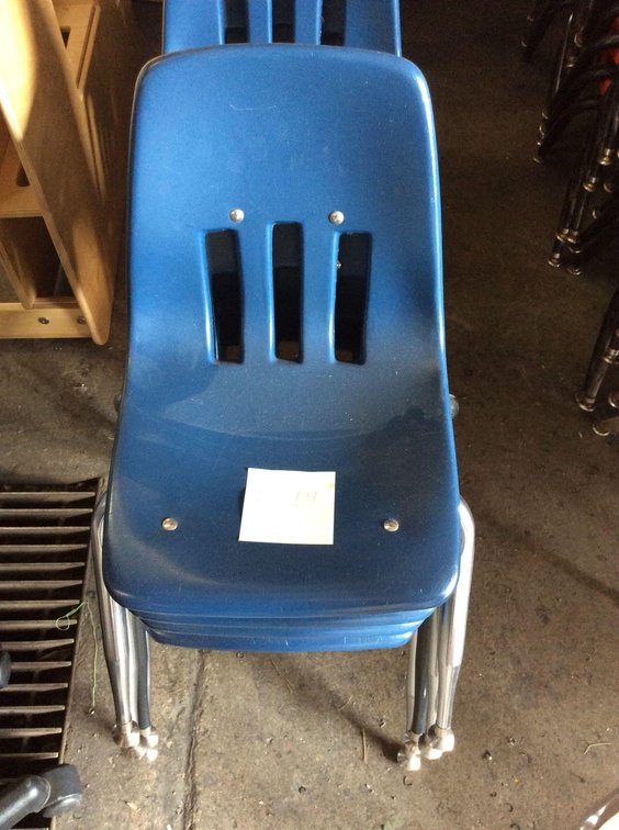 (CF14) (4) BLUE PRE SCHOOL CHAIRS