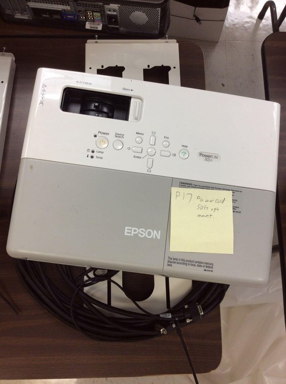 (P17) EPSON POWERLITE 83+, KM3F930417L, POWER CORD, CEILING MOUNT, 50’ VGA