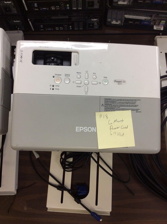 (P18) EPSON POWERLITE 83+, KM3F930382L, POWER CORD, CEILING MOUNT, 6’ VGA