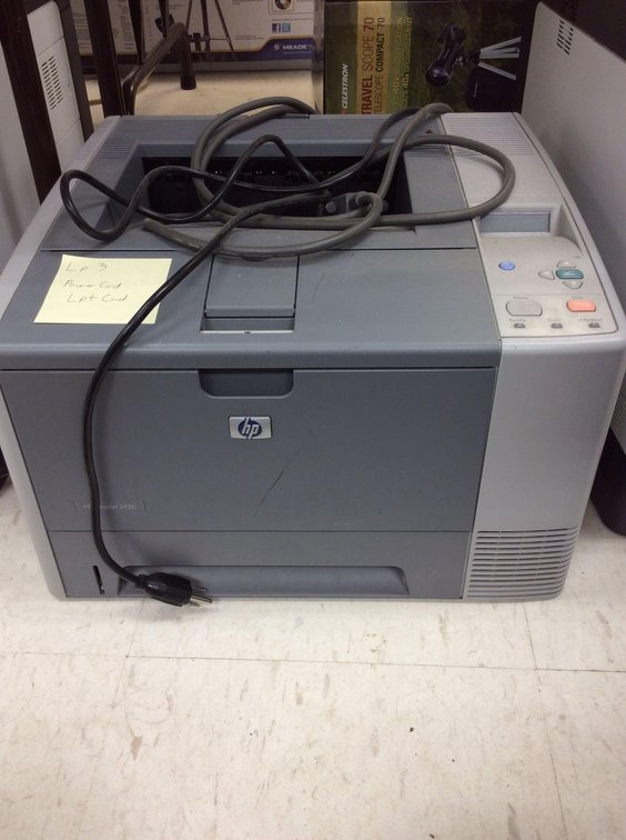 (LP3) HP LASER JET 2420 PRINTER, POWER CORD & LPT CORD