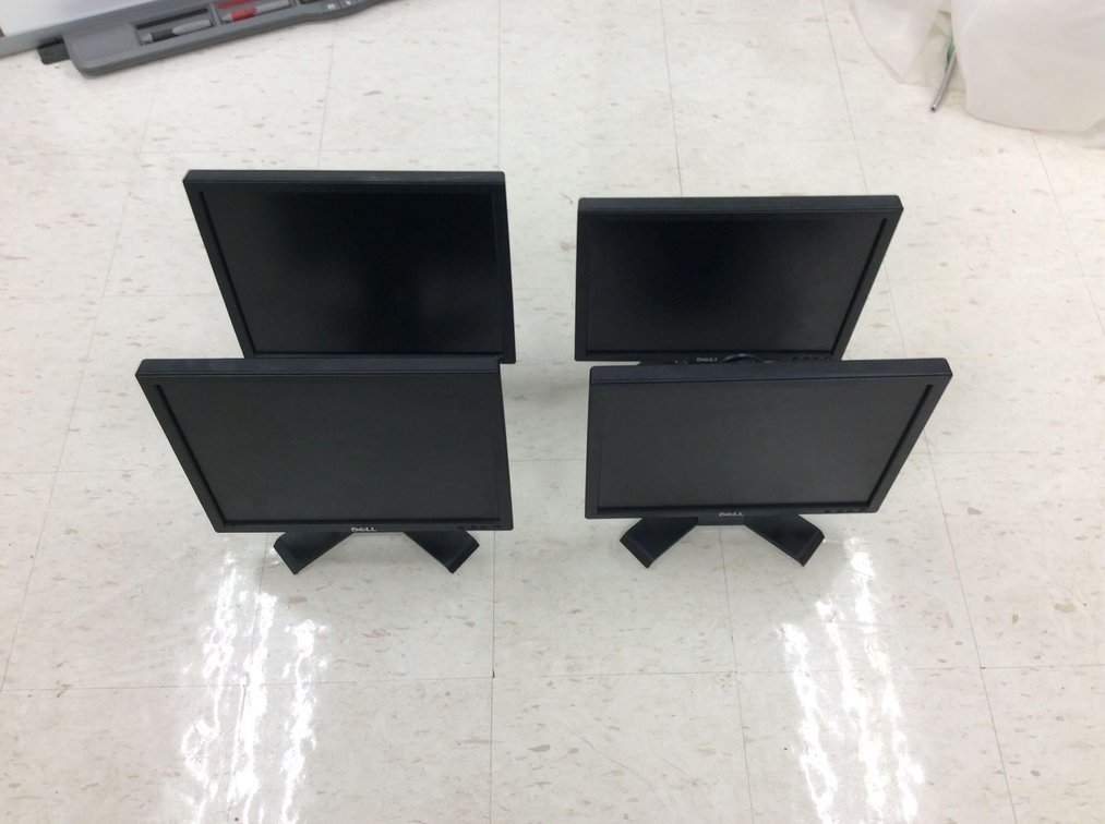 (4) DELL 4:3 MONITORS W/POWER CORDS & VGA CORDS