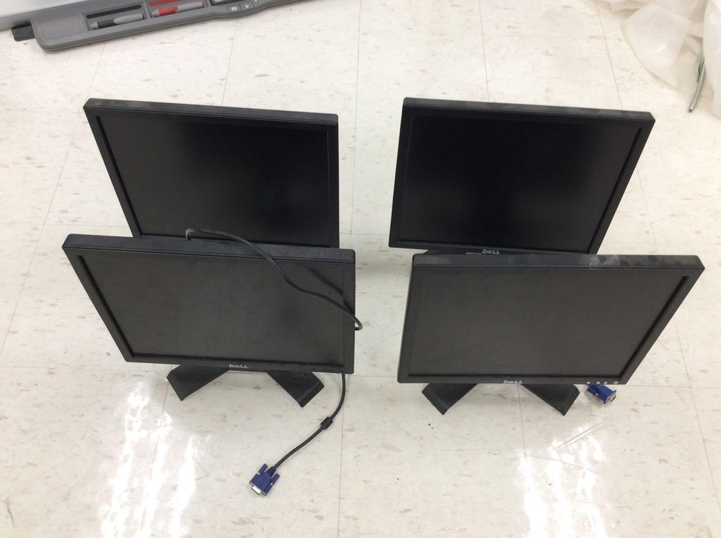 (4) DELL 4:3 MONITORS W/VGA CORDS ONLY