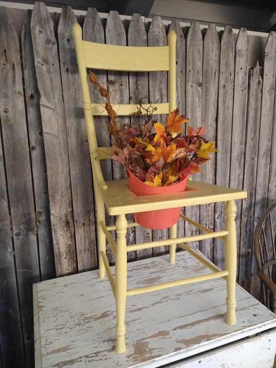 Decorative Chair with Plant Holder