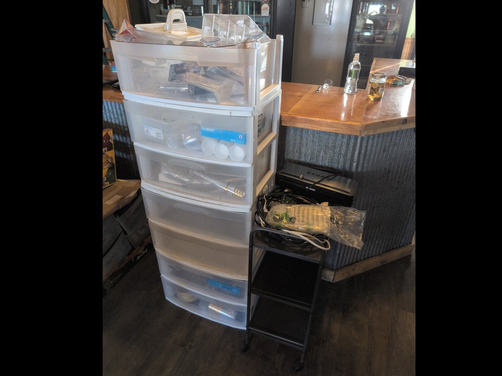 CART, CUPS, LIDS, PLASTIC