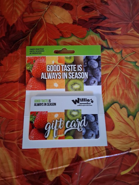 WILLIE'S $50 GIFT CARD AND GROCERY BAG HOLDER