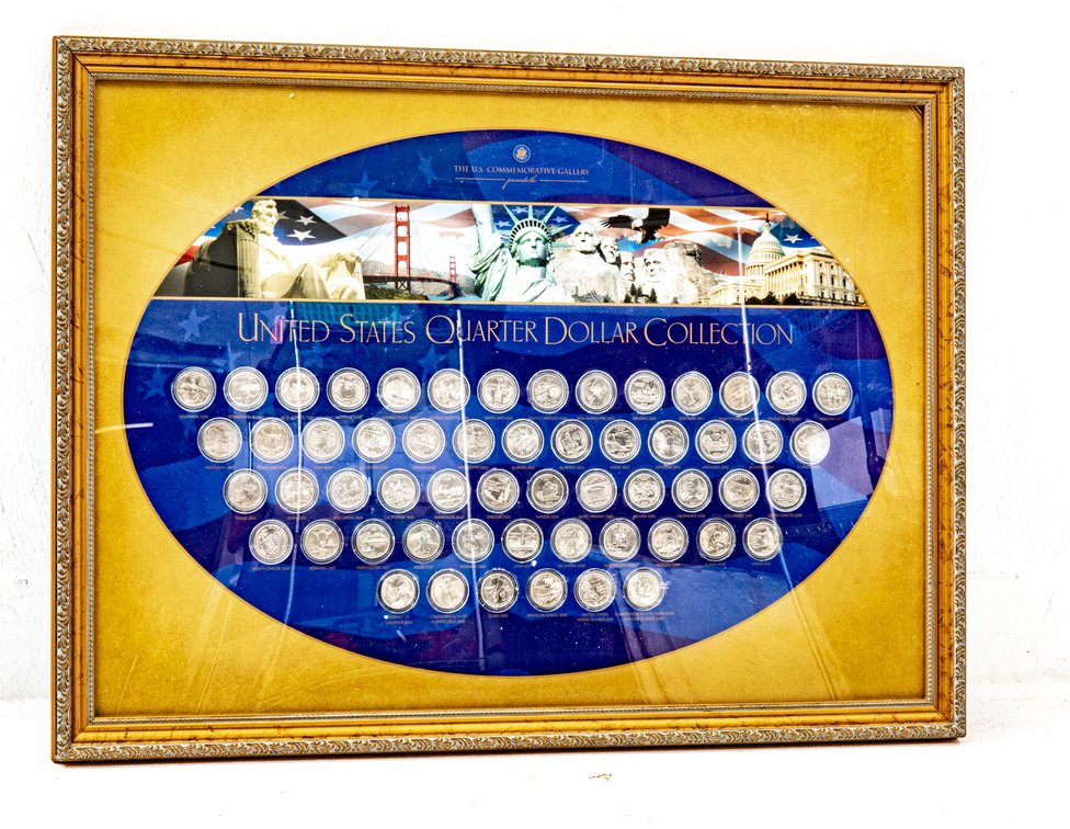 State Quarter Collection In Display Frame-Complete