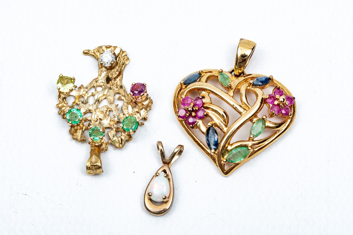 14k Gold Plated Pendants & Marked .925 Pendant