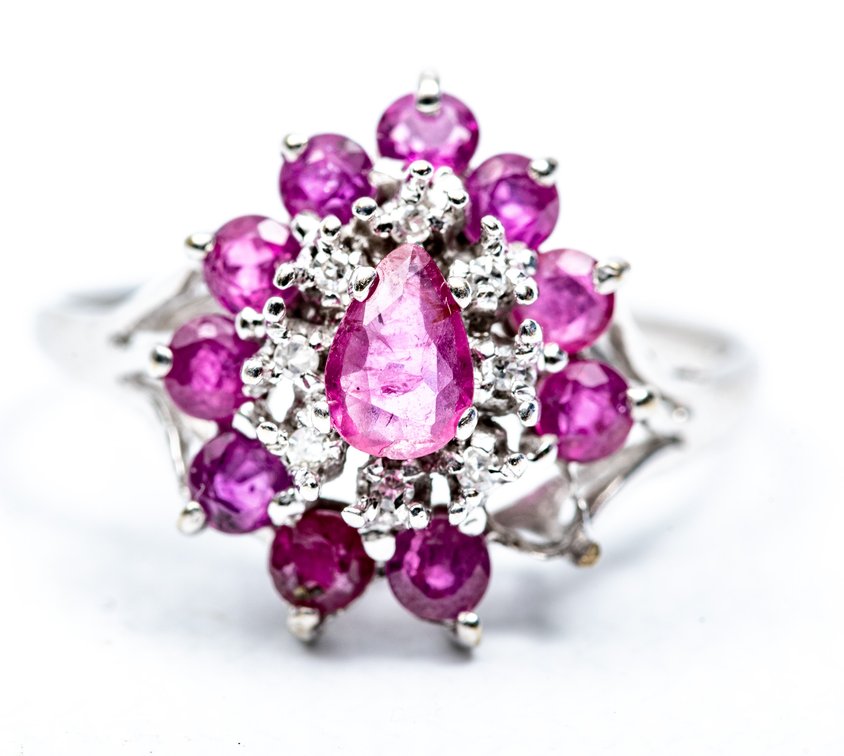 10k White Gold Ruby Ring