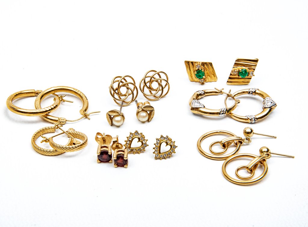 14K Earrings and Backs-11.45 Grams