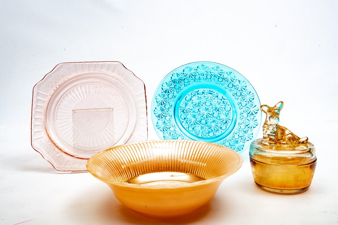 Carnival Glass Scottie Dog Dish & More