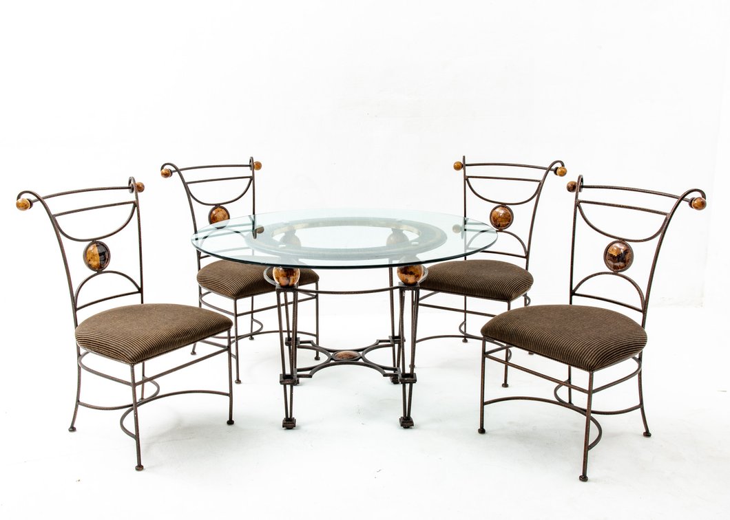 Dining Table Set with Glass Top