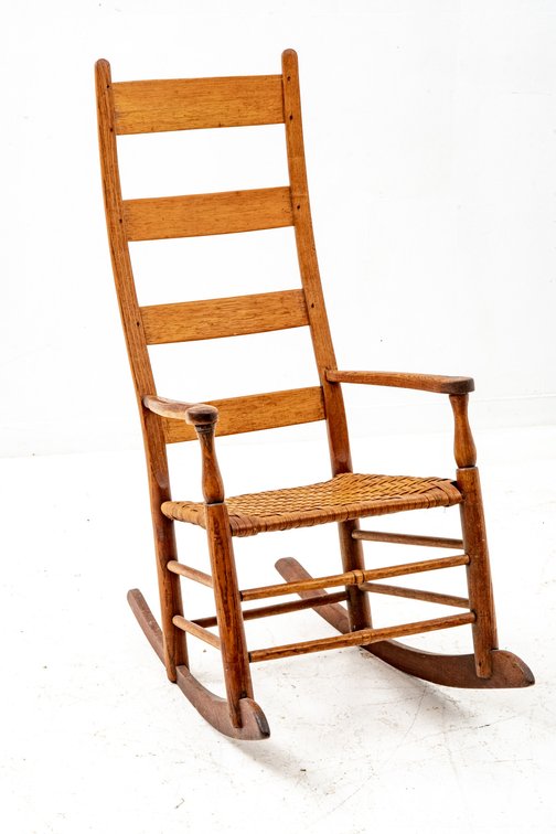 Ladder Back Rocking Chair w/ Rush Seat