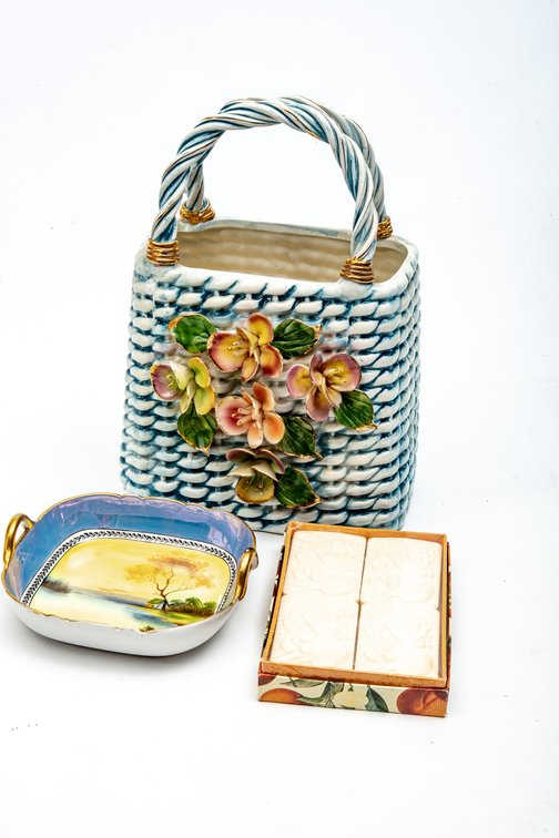 Capodimonte* Purse, Noritake Dish, & Bar Soap