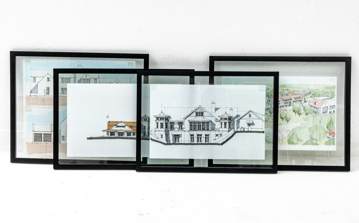 Framed Architecture Drawings