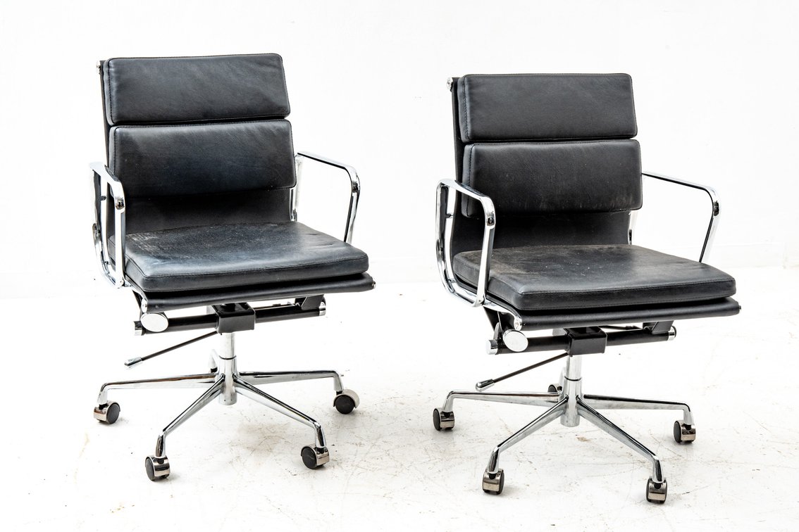 2 Black Swivel Office Chairs