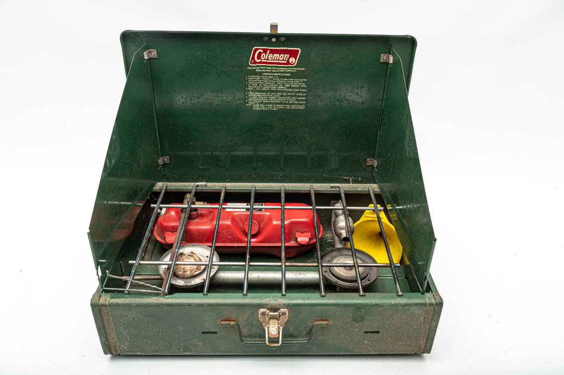Vintage Green Coleman Two Burner Gas Stove
