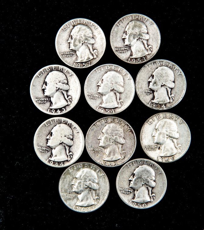 10 x Washington Silver Quarters