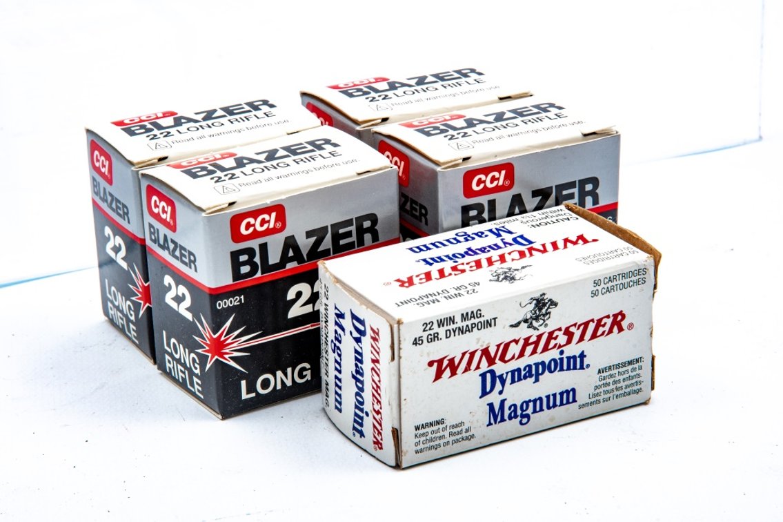 .22 Long Rifle Ammo- Five -50 Round Boxes
