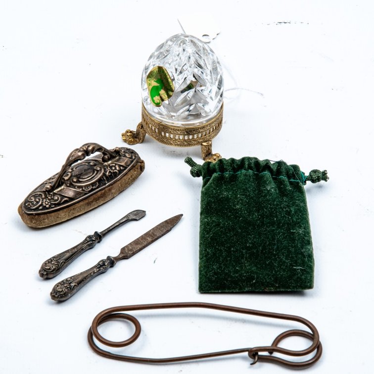 Waterford Egg, Sterling Nail Kit & More