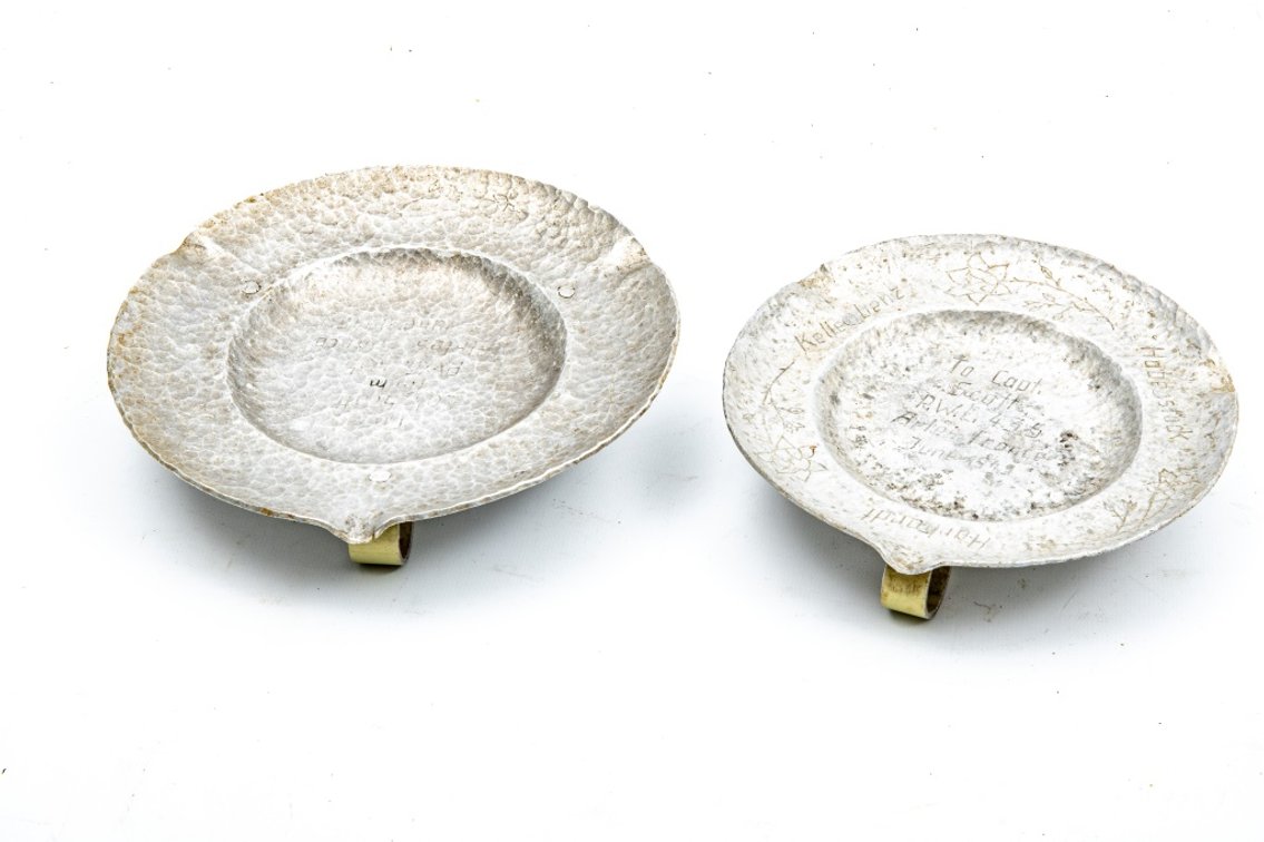 2 Trench Art Ashtrays- June 1945