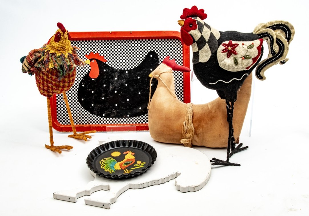 Rooster and Hen Decor Lot