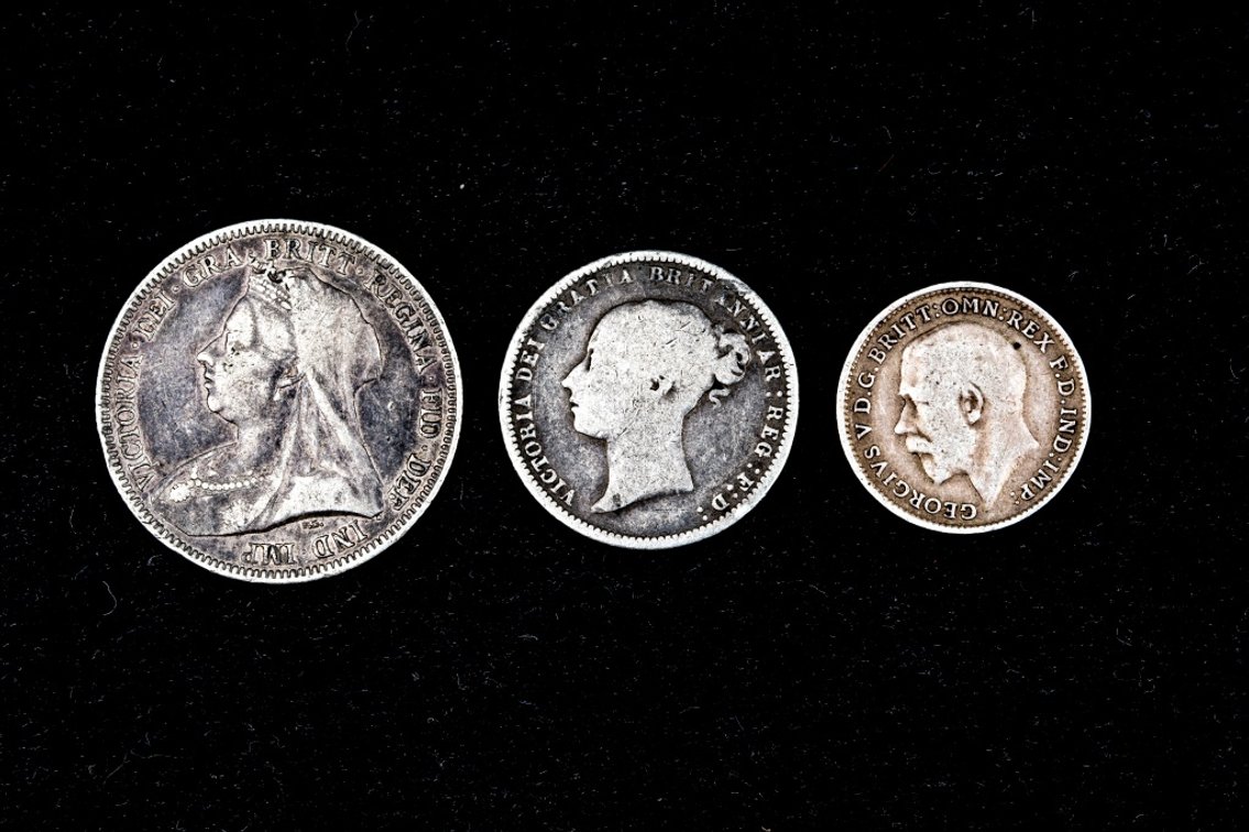 3 X British Sterling Silver Coins