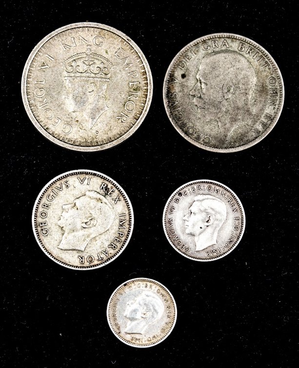 5 x British Empire Silver Coins