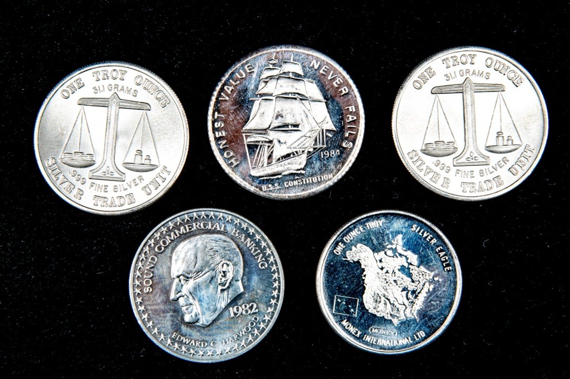 5 x 1 oz .999 Silver Rounds