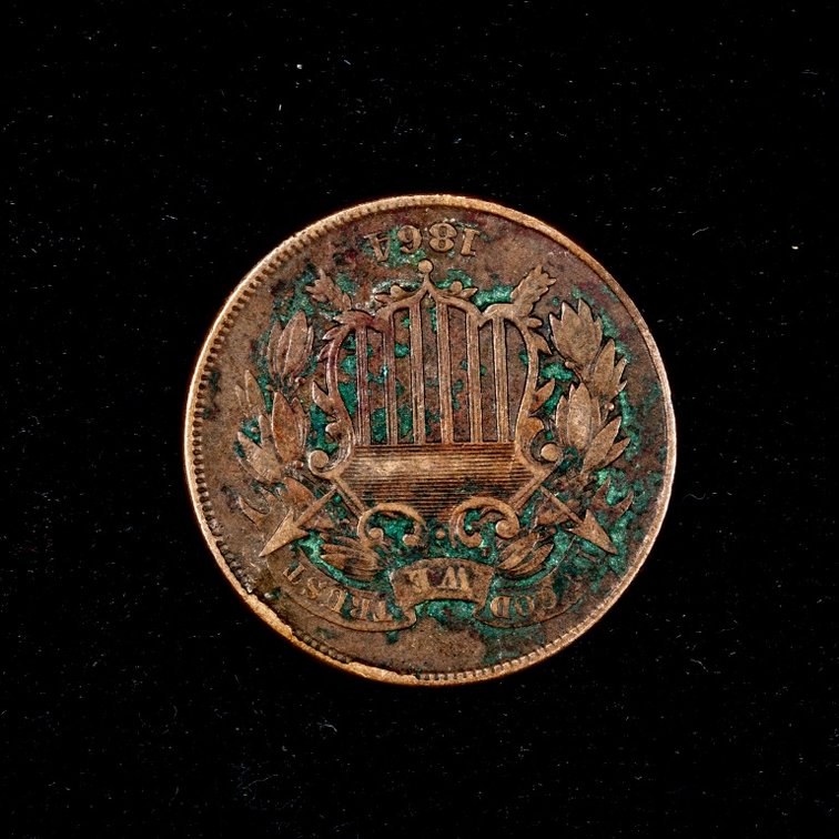 1864 Civil War Era 2 Cent coin