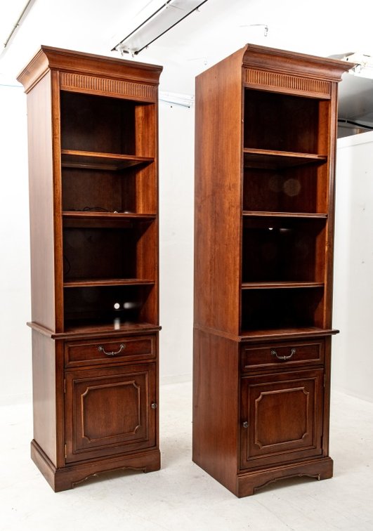 Two- Stanley High Ceiling Display Cabinets