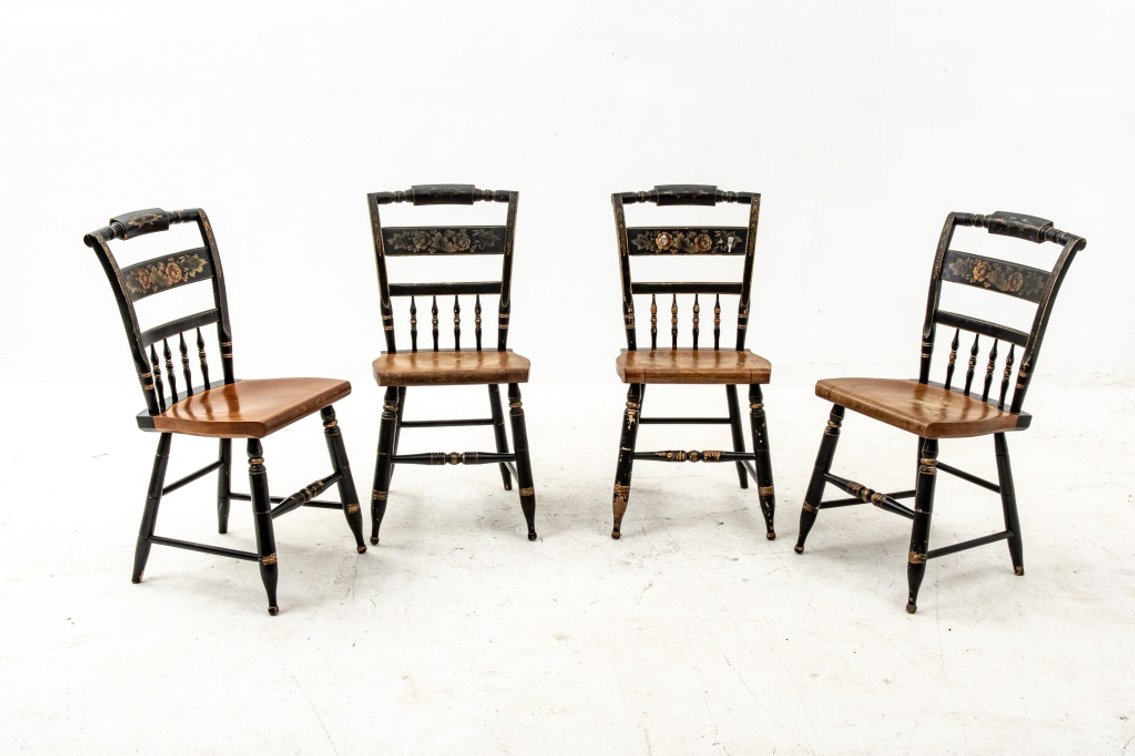 Four L. Hitchcock Chairs-Harvest Inn