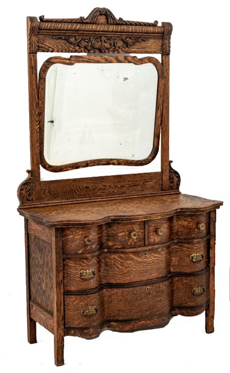 Stunning Tiger Oak Vanity Dresser