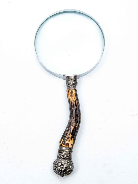 Antique Sterling & Stag 1897 Magnifying Glass