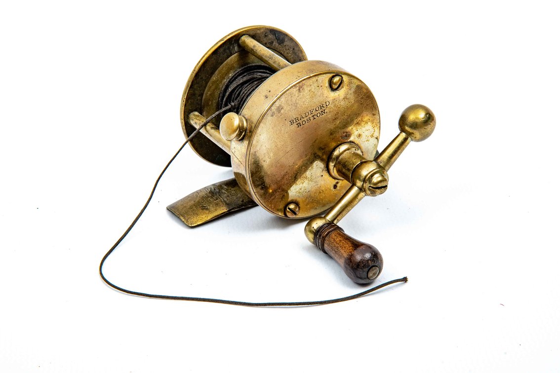 Bradford Boston Brass Ball Handle Reel Circa 1850
