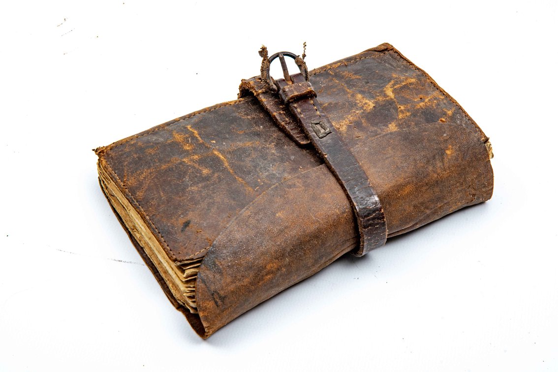 Leather Bound Antique Anglers Fly Wallet Guide