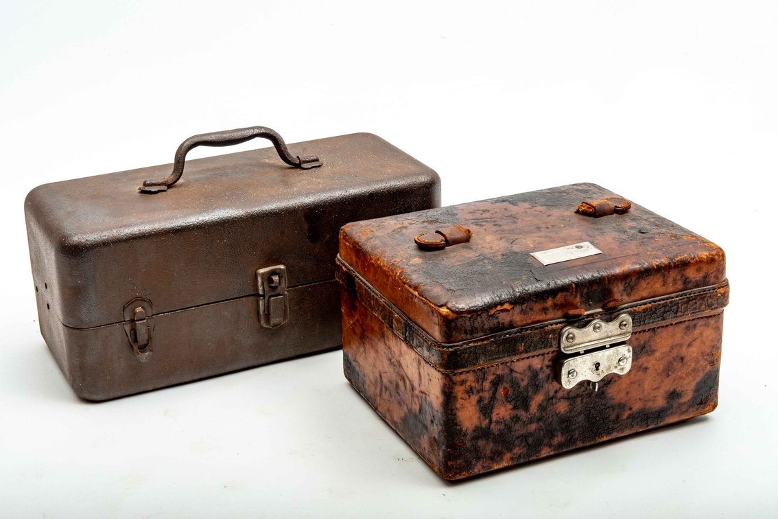 Leather Bound & All Metal Tackle Boxes