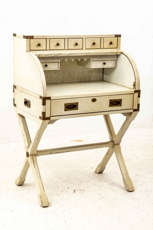 Campaign Roll Top Secretary Desk