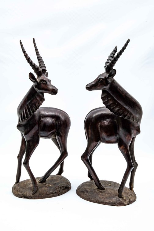 African Impala Sculpture Pair