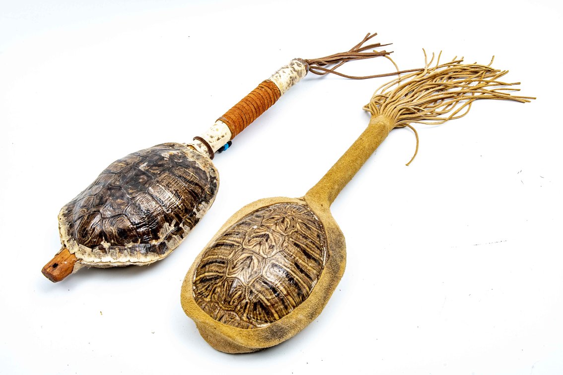 *2 Native American Turtle Shell Rattles