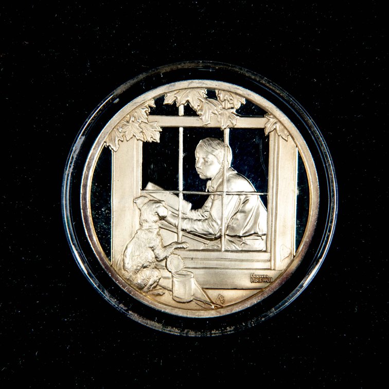 Sterling Silver Round- Norman Rockwell- "Autumn"
