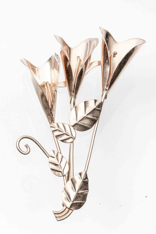 Sterling Flower Brooch