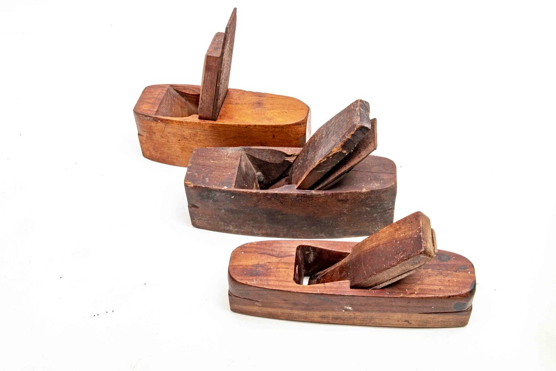 3 Wooden Bodied Planes- Compass & Coffin Bodied