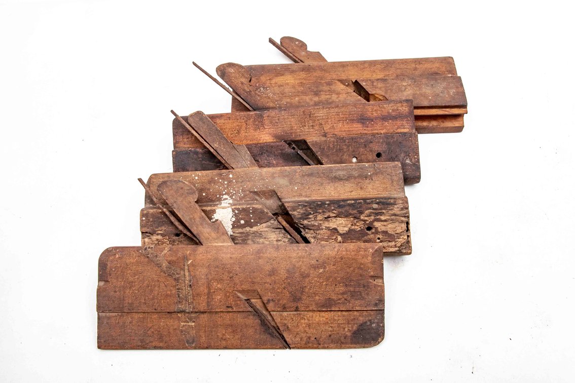 4 Molding Planes- Wooden Bodied