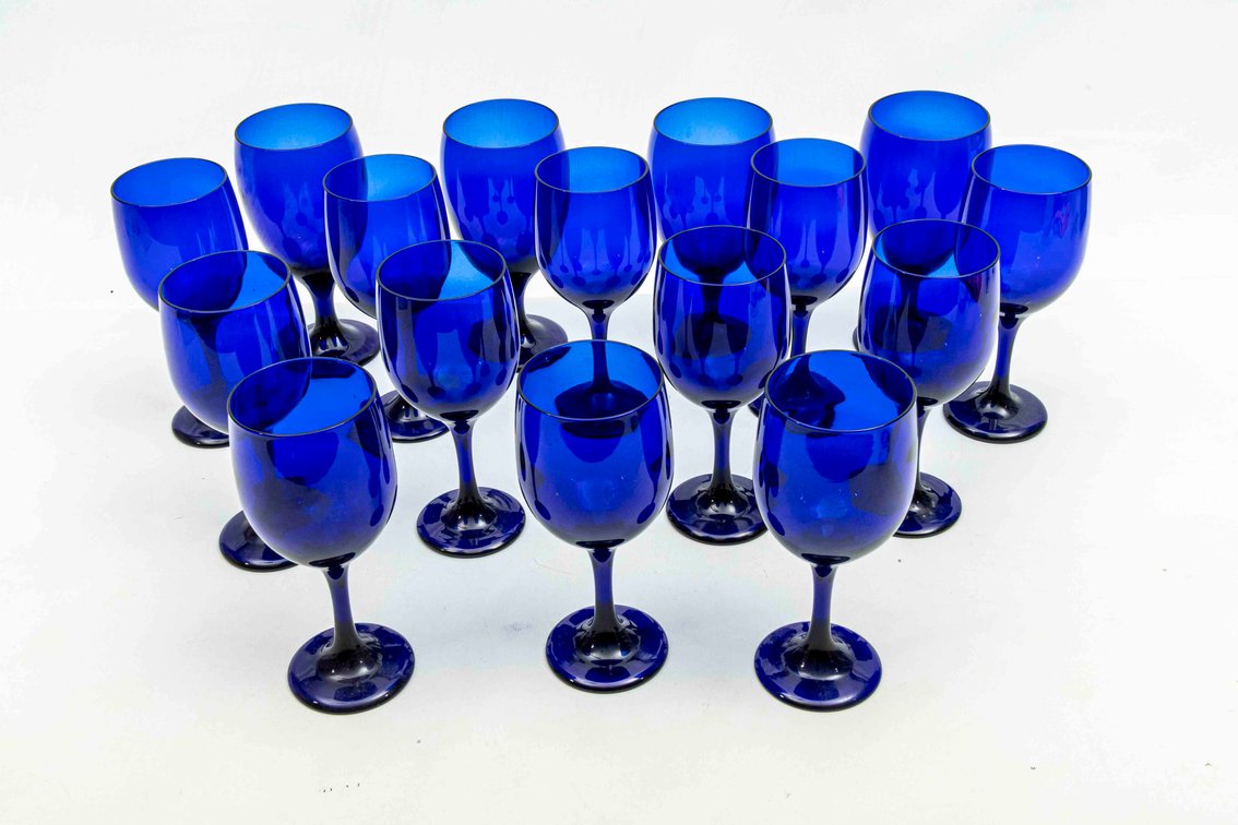 Libbey Cobalt Blue Glassware, Ice Tea & Wine