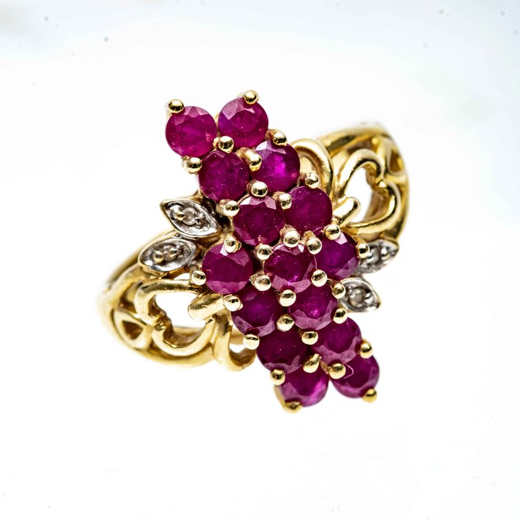 14K Ruby Ring- 4.93 Grams- Size 4.5