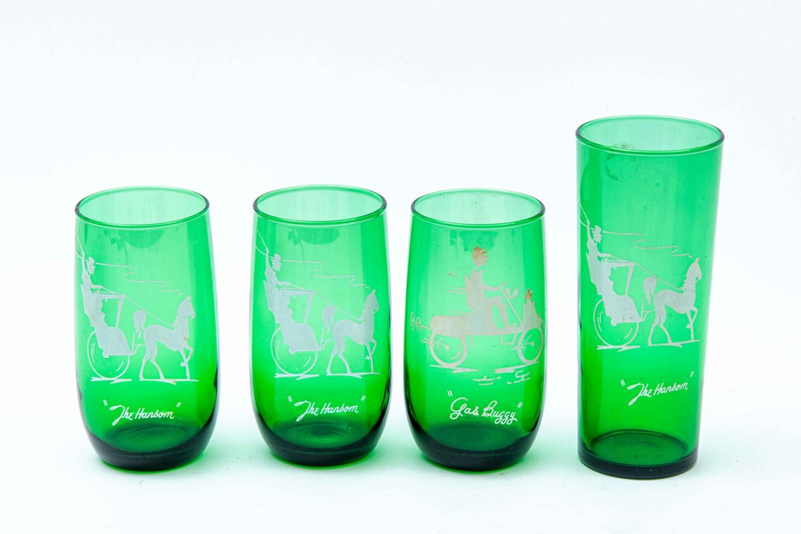 4 Glasses- The Hansom-1960's Anchor Hocking
