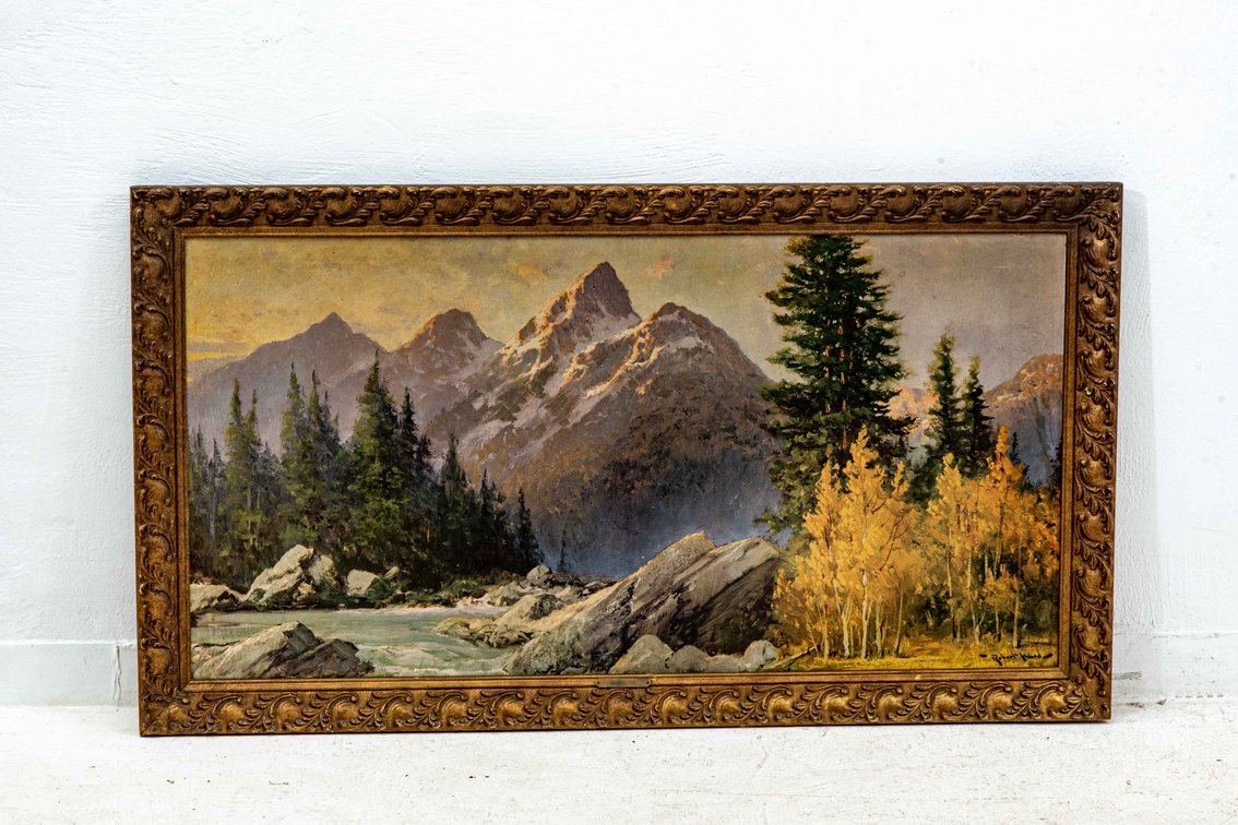 Framed Robert Wood "Grand Teton" Lithograph