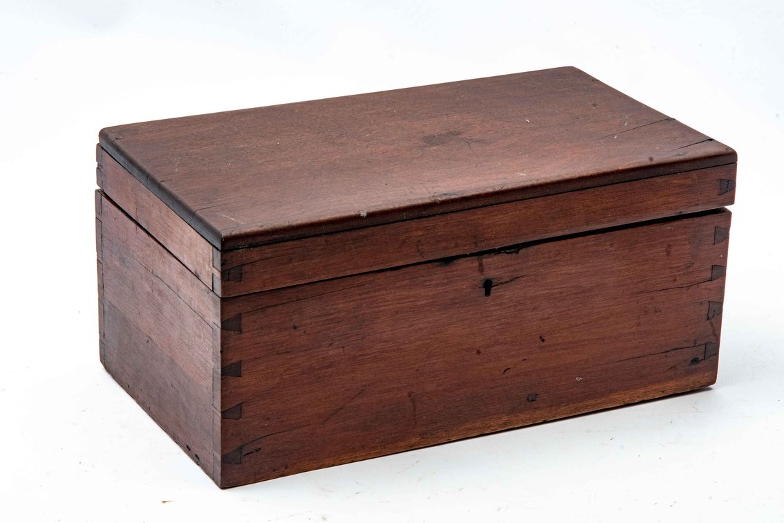 Antique Wooden Deed Box