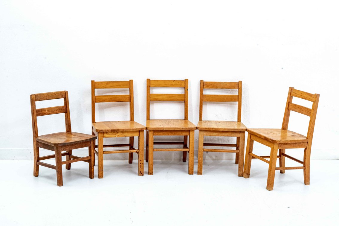 5 Small Children's Wooden Chairs